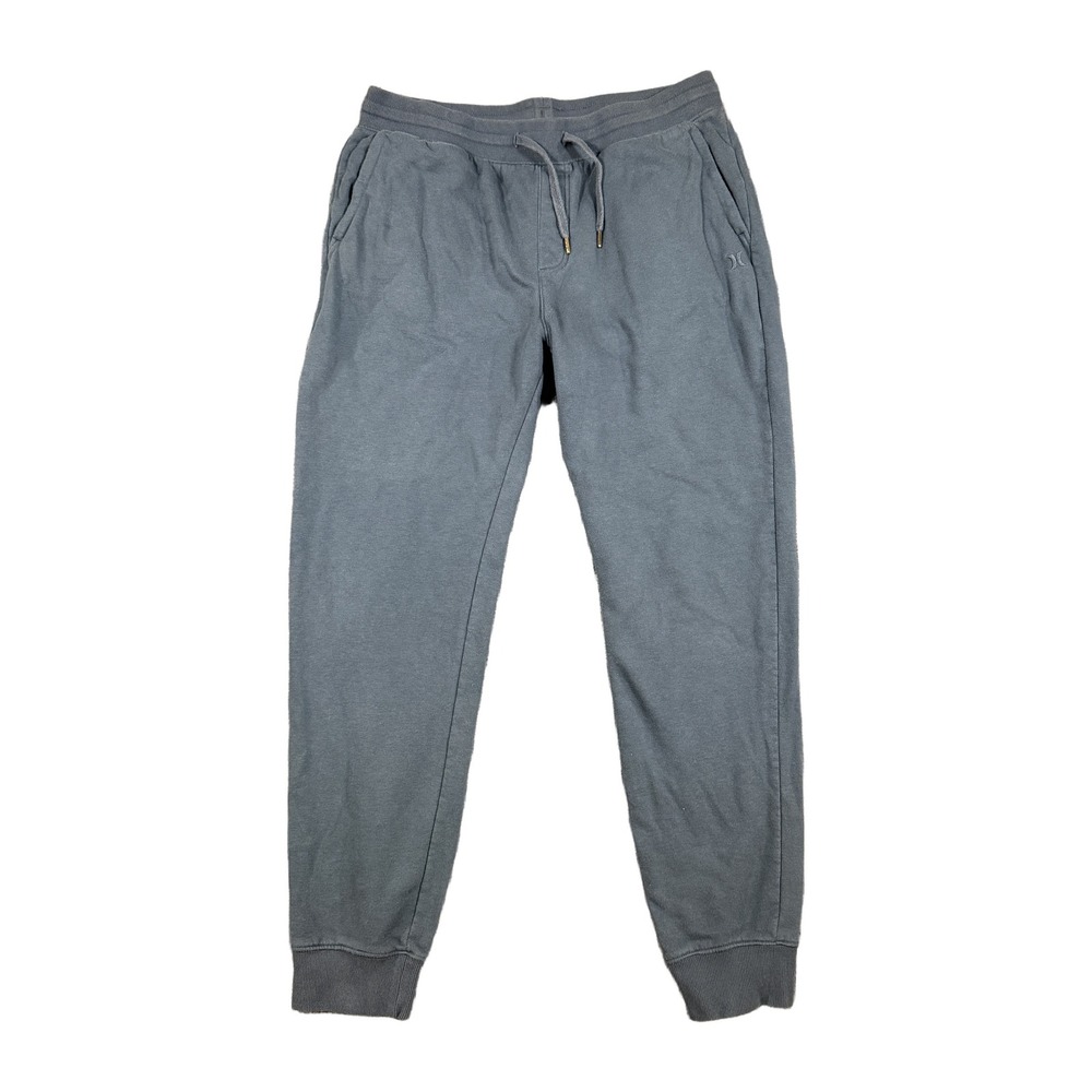 Hurley Mens XL Blue Gray Fleece Jogger Sweatpants Elastic Waist Drawstring
